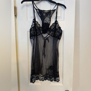 Victoria's Secret Black Sheer Lace Chemise (new without tag)